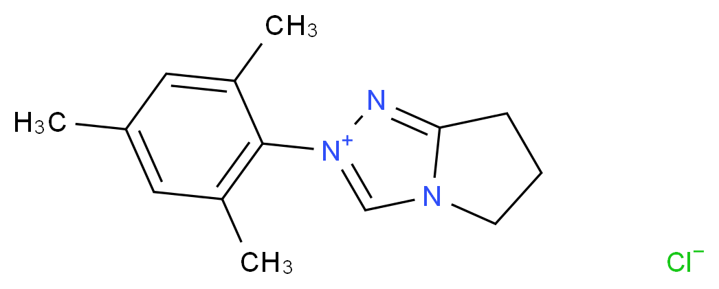 2-均三甲苯基-2,5,6,7-四氢吡咯并[2,1-c][1,2,4]三唑-4-鎓氯化物_分子结构_CAS_862893-81-0)