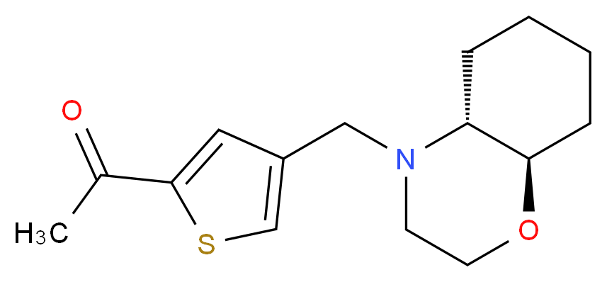 1-{4-[(4aR*,8aR*)-octahydro-4H-1,4-benzoxazin-4-ylmethyl]-2-thienyl}ethanone_分子结构_CAS_)