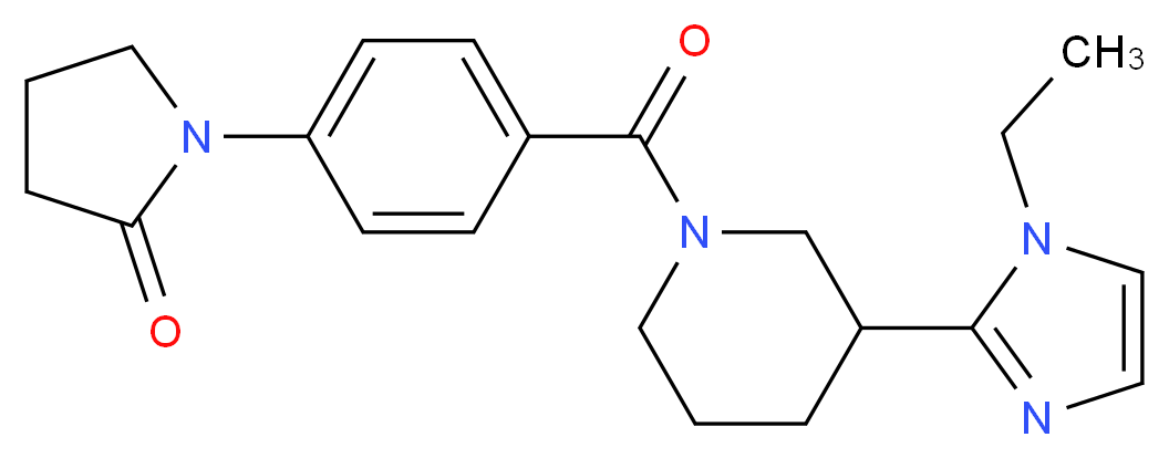 1-(4-{[3-(1-ethyl-1H-imidazol-2-yl)piperidin-1-yl]carbonyl}phenyl)pyrrolidin-2-one_分子结构_CAS_)