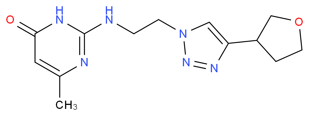 6-methyl-2-({2-[4-(tetrahydrofuran-3-yl)-1H-1,2,3-triazol-1-yl]ethyl}amino)pyrimidin-4(3H)-one_分子结构_CAS_)