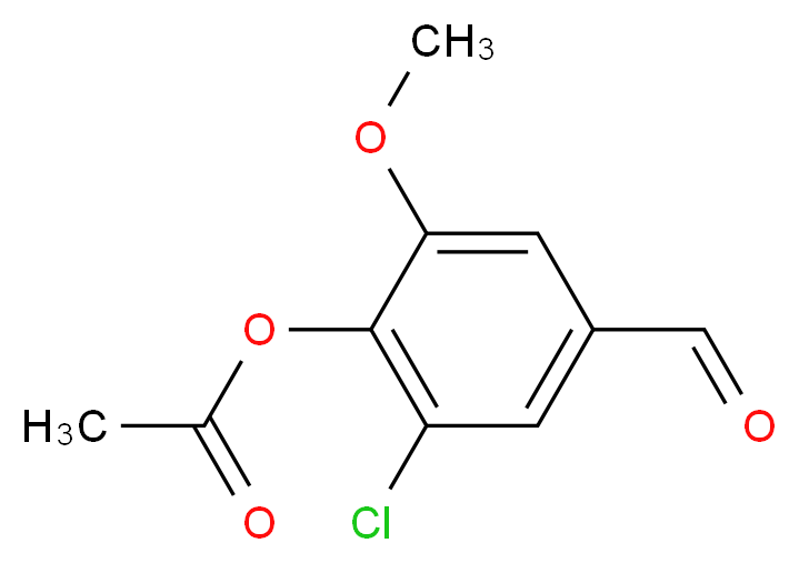 2-chloro-4-formyl-6-methoxyphenyl acetate_分子结构_CAS_63055-10-7