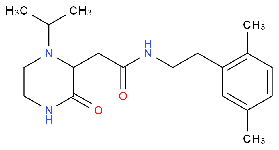 N-[2-(2,5-dimethylphenyl)ethyl]-2-(1-isopropyl-3-oxopiperazin-2-yl)acetamide_分子结构_CAS_)