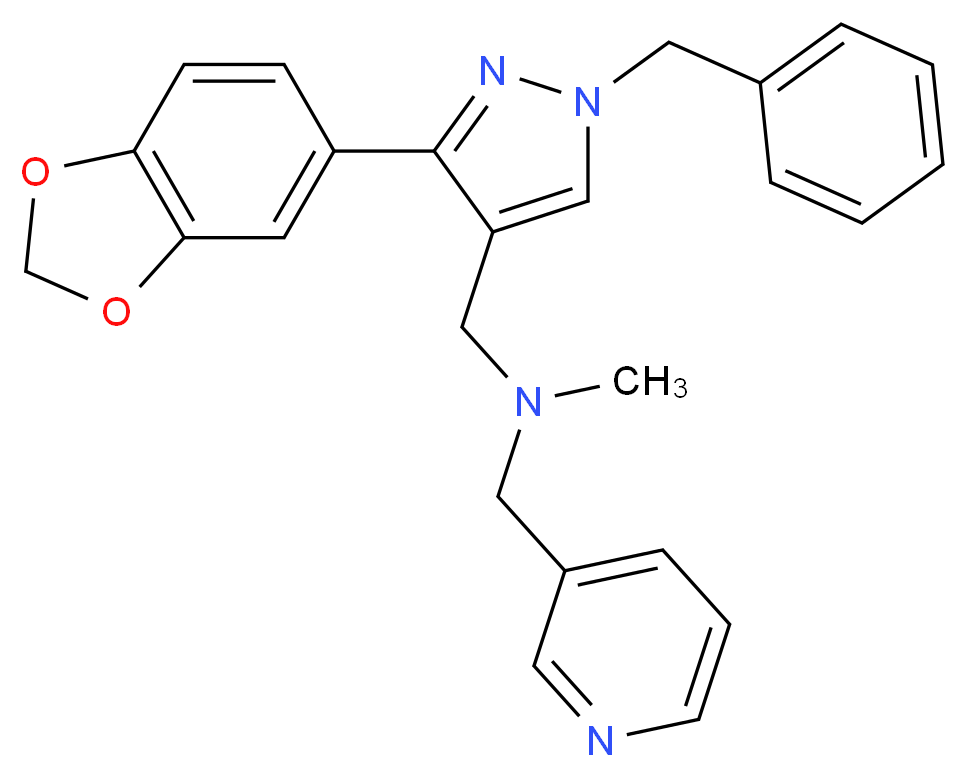 1-[3-(1,3-benzodioxol-5-yl)-1-benzyl-1H-pyrazol-4-yl]-N-methyl-N-(3-pyridinylmethyl)methanamine_分子结构_CAS_)