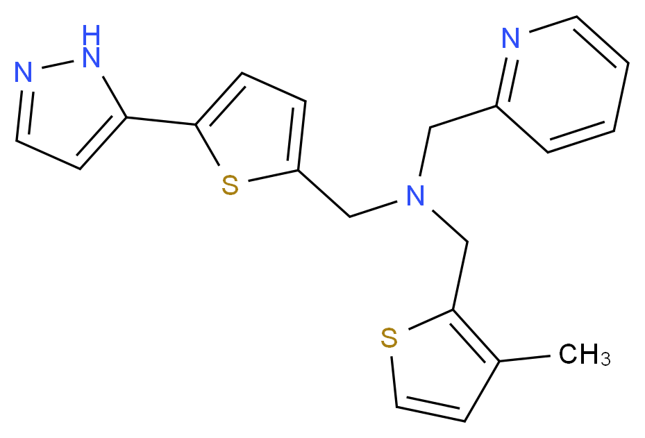 1-(3-methyl-2-thienyl)-N-{[5-(1H-pyrazol-5-yl)-2-thienyl]methyl}-N-(pyridin-2-ylmethyl)methanamine_分子结构_CAS_)