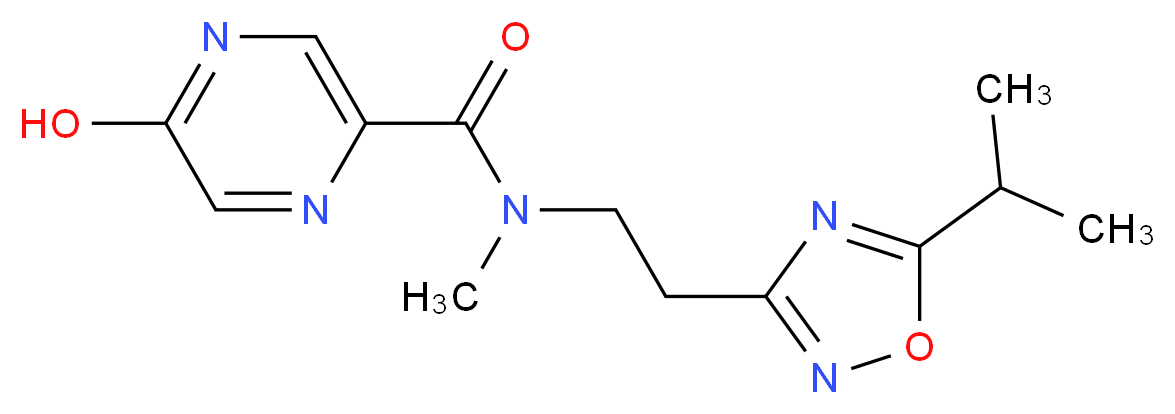 5-hydroxy-N-[2-(5-isopropyl-1,2,4-oxadiazol-3-yl)ethyl]-N-methylpyrazine-2-carboxamide_分子结构_CAS_)