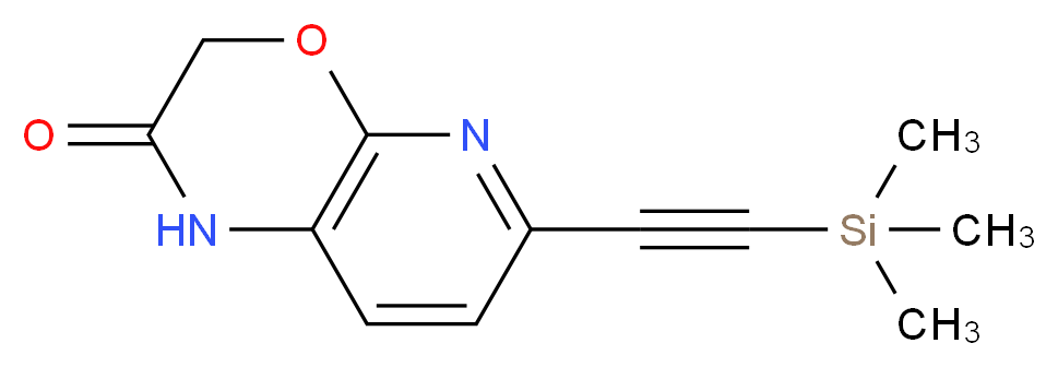 6-[2-(trimethylsilyl)ethynyl]-1H,2H,3H-pyrido[2,3-b][1,4]oxazin-2-one_分子结构_CAS_1203499-42-6