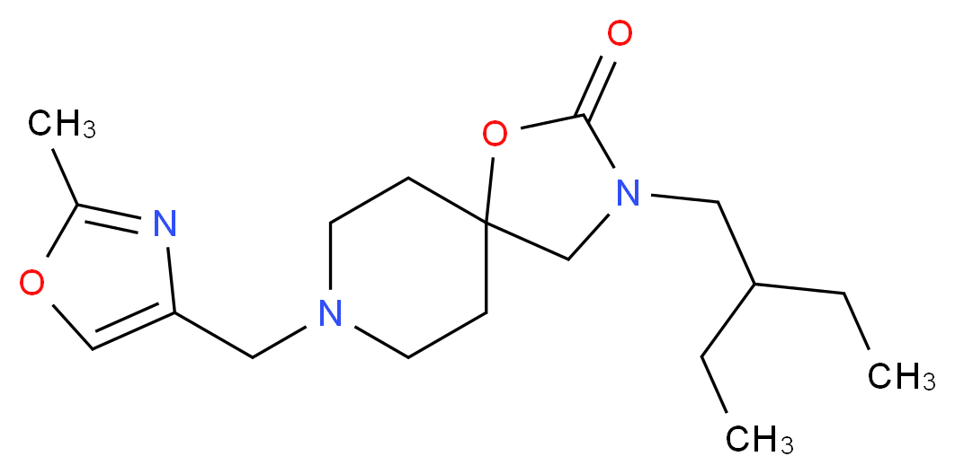 3-(2-ethylbutyl)-8-[(2-methyl-1,3-oxazol-4-yl)methyl]-1-oxa-3,8-diazaspiro[4.5]decan-2-one_分子结构_CAS_)
