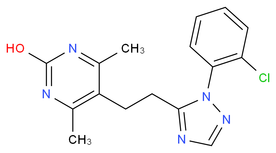 5-{2-[1-(2-chlorophenyl)-1H-1,2,4-triazol-5-yl]ethyl}-4,6-dimethylpyrimidin-2-ol_分子结构_CAS_)