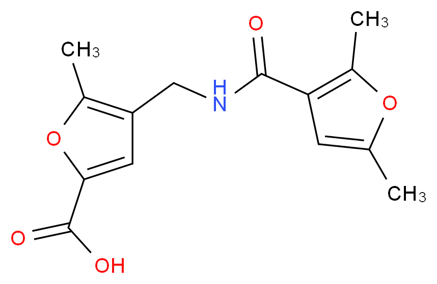 4-{[(2,5-dimethylfuran-3-yl)formamido]methyl}-5-methylfuran-2-carboxylic acid_分子结构_CAS_430448-79-6