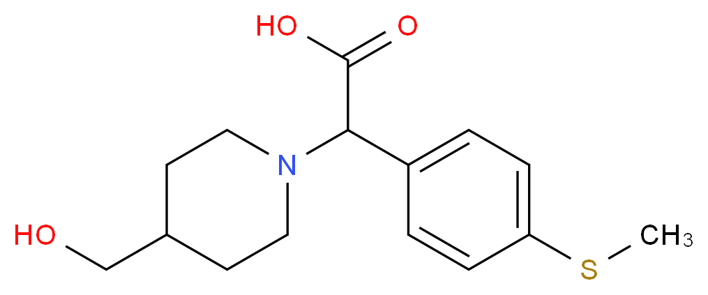 [4-(hydroxymethyl)piperidin-1-yl][4-(methylthio)phenyl]acetic acid_分子结构_CAS_)