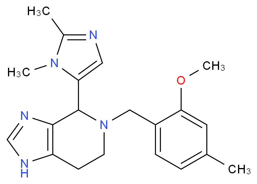 4-(1,2-dimethyl-1H-imidazol-5-yl)-5-(2-methoxy-4-methylbenzyl)-4,5,6,7-tetrahydro-1H-imidazo[4,5-c]pyridine_分子结构_CAS_)