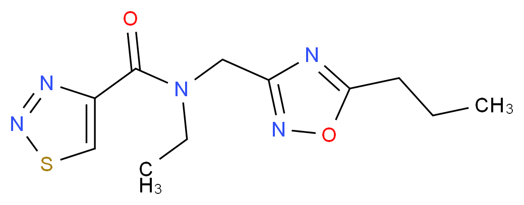 N-ethyl-N-[(5-propyl-1,2,4-oxadiazol-3-yl)methyl]-1,2,3-thiadiazole-4-carboxamide_分子结构_CAS_)