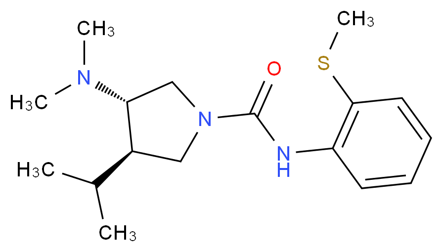 (3S*,4R*)-3-(dimethylamino)-4-isopropyl-N-[2-(methylthio)phenyl]-1-pyrrolidinecarboxamide_分子结构_CAS_)
