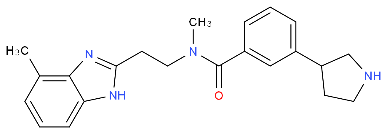 N-methyl-N-[2-(4-methyl-1H-benzimidazol-2-yl)ethyl]-3-(3-pyrrolidinyl)benzamide_分子结构_CAS_)