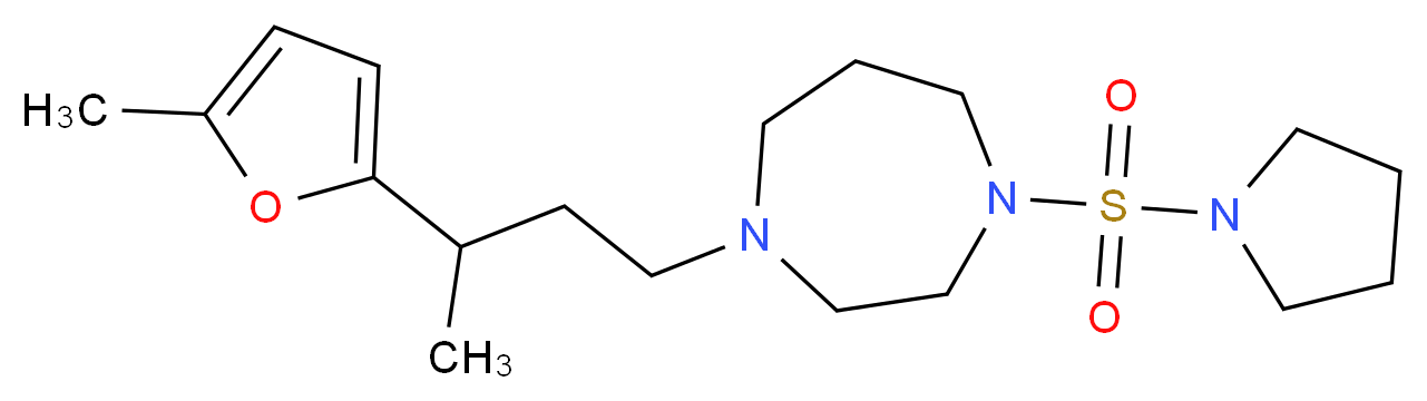 1-[3-(5-methyl-2-furyl)butyl]-4-(pyrrolidin-1-ylsulfonyl)-1,4-diazepane_分子结构_CAS_)