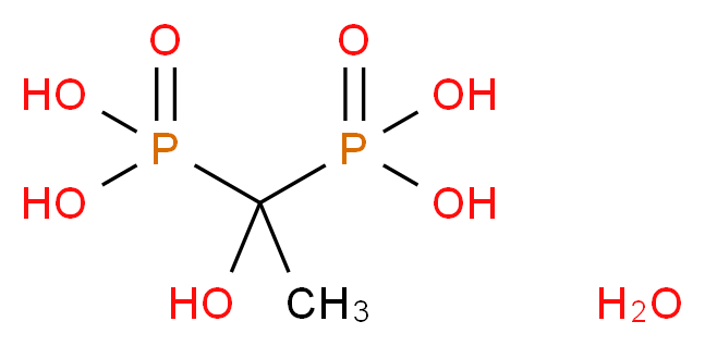 (1-hydroxy-1-phosphonoethyl)phosphonic acid hydrate_分子结构_CAS_25211-86-3