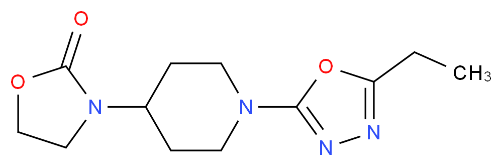 3-[1-(5-ethyl-1,3,4-oxadiazol-2-yl)piperidin-4-yl]-1,3-oxazolidin-2-one_分子结构_CAS_)