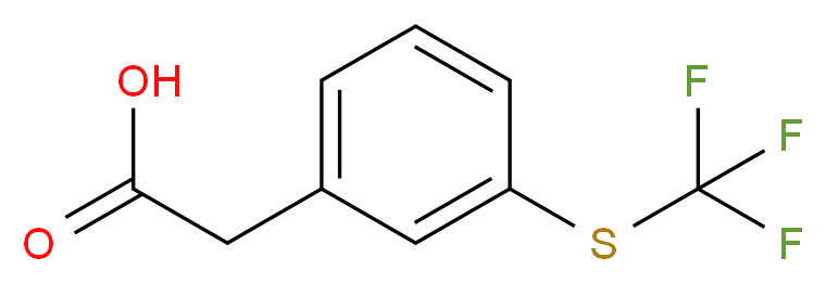 3-(三氟甲硫基)苯醋酸_分子结构_CAS_239080-04-7)