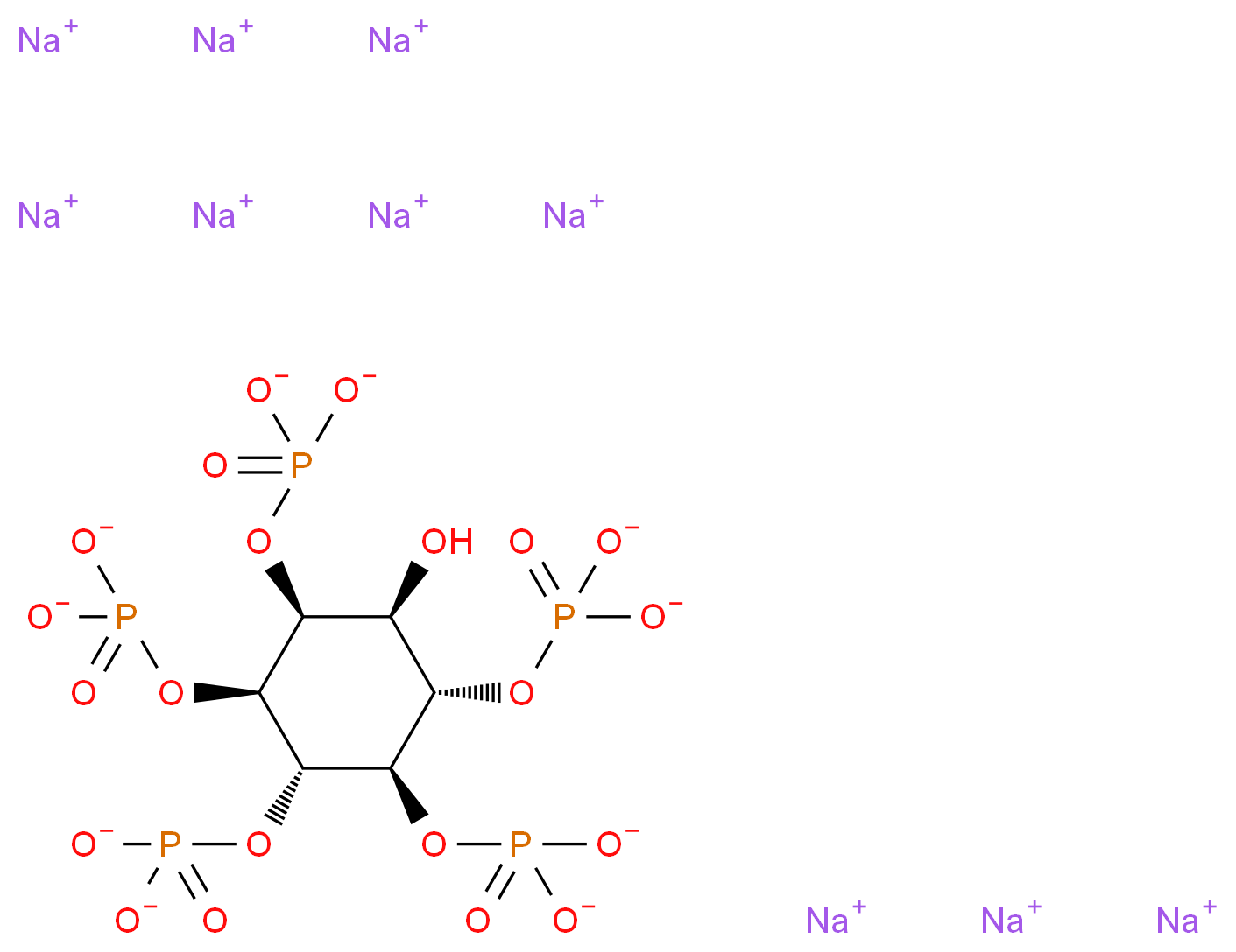 D-myo-Inositol 2,3,4,5,6-pentakis-phosphate decasodium salt_分子结构_CAS_134176-37-7(freeacid))