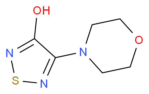 3-Hydroxy-4-(morpholin-4-yl)-1,2,5-thiadiazole_分子结构_CAS_30165-97-0)