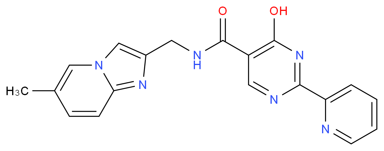 4-hydroxy-N-[(6-methylimidazo[1,2-a]pyridin-2-yl)methyl]-2-pyridin-2-ylpyrimidine-5-carboxamide_分子结构_CAS_)