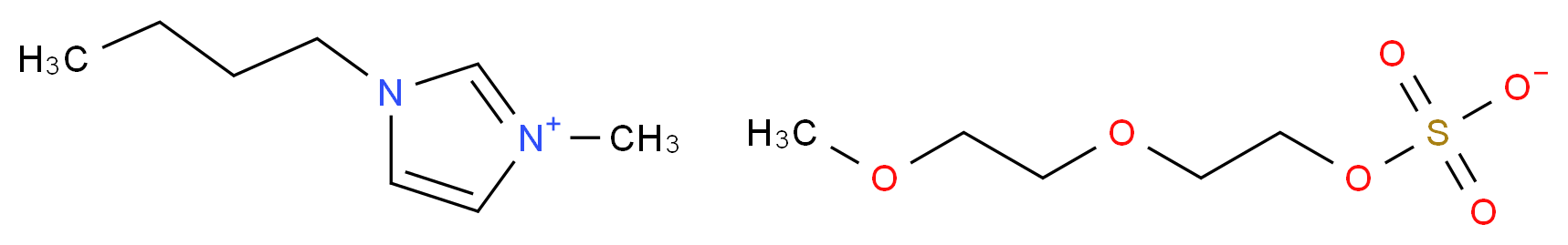 1-丁基-3-甲基咪唑 2-(2-甲氧基乙氧基)乙基硫酸盐_分子结构_CAS_595565-54-1)