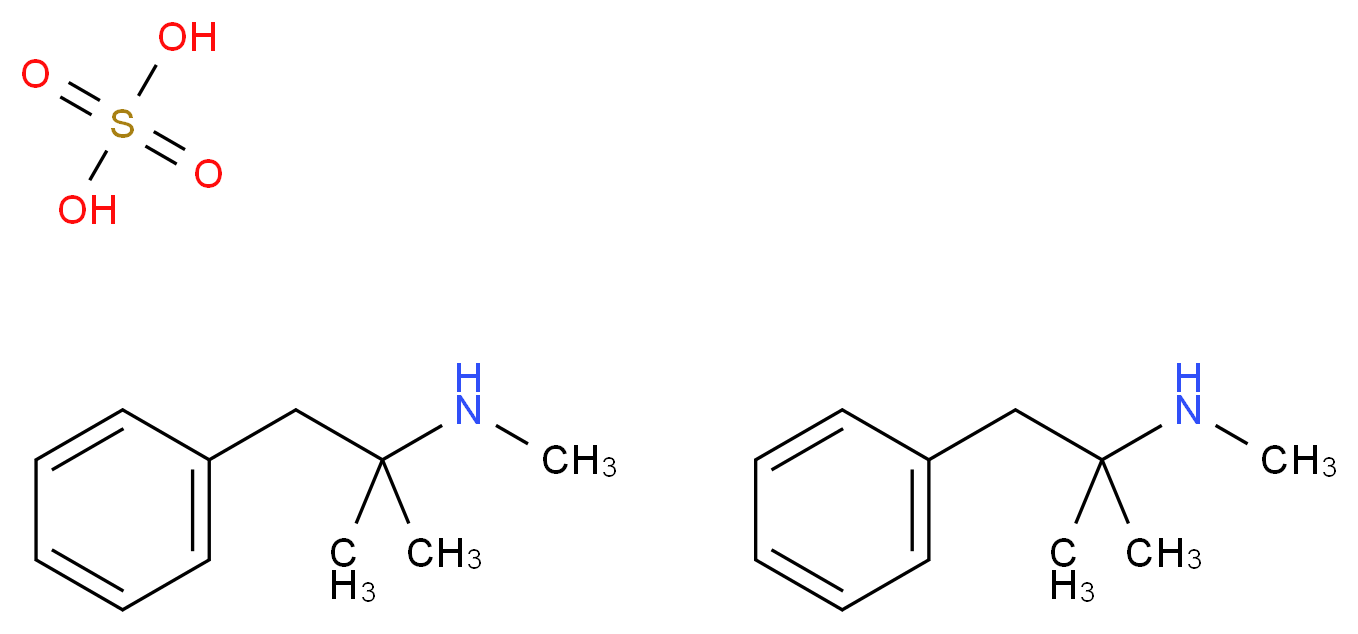 bis(methyl(2-methyl-1-phenylpropan-2-yl)amine); sulfuric acid_分子结构_CAS_1212-72-2