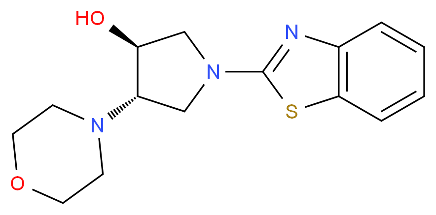 (3S*,4S*)-1-(1,3-benzothiazol-2-yl)-4-(4-morpholinyl)-3-pyrrolidinol_分子结构_CAS_)