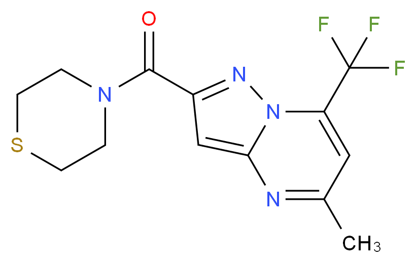 5-methyl-2-(thiomorpholin-4-ylcarbonyl)-7-(trifluoromethyl)pyrazolo[1,5-a]pyrimidine_分子结构_CAS_)
