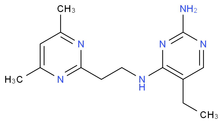 N~4~-[2-(4,6-dimethylpyrimidin-2-yl)ethyl]-5-ethylpyrimidine-2,4-diamine_分子结构_CAS_)