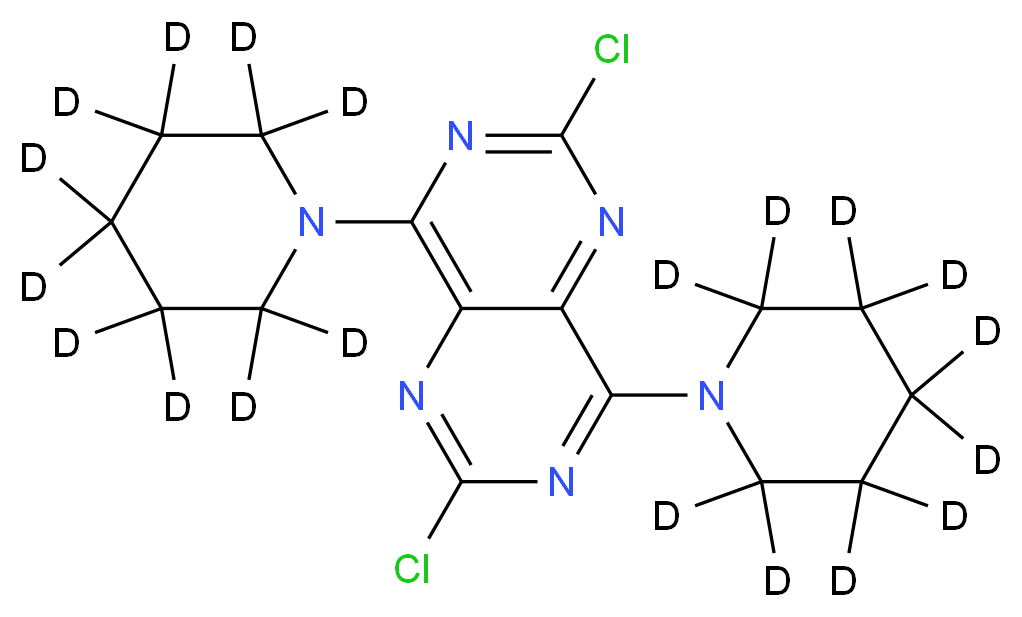 2,6-Dichloro-4,8-(dipiperidino-d20)pyrimido[5,4-d]pyrimidine_分子结构_CAS_1189450-21-2)