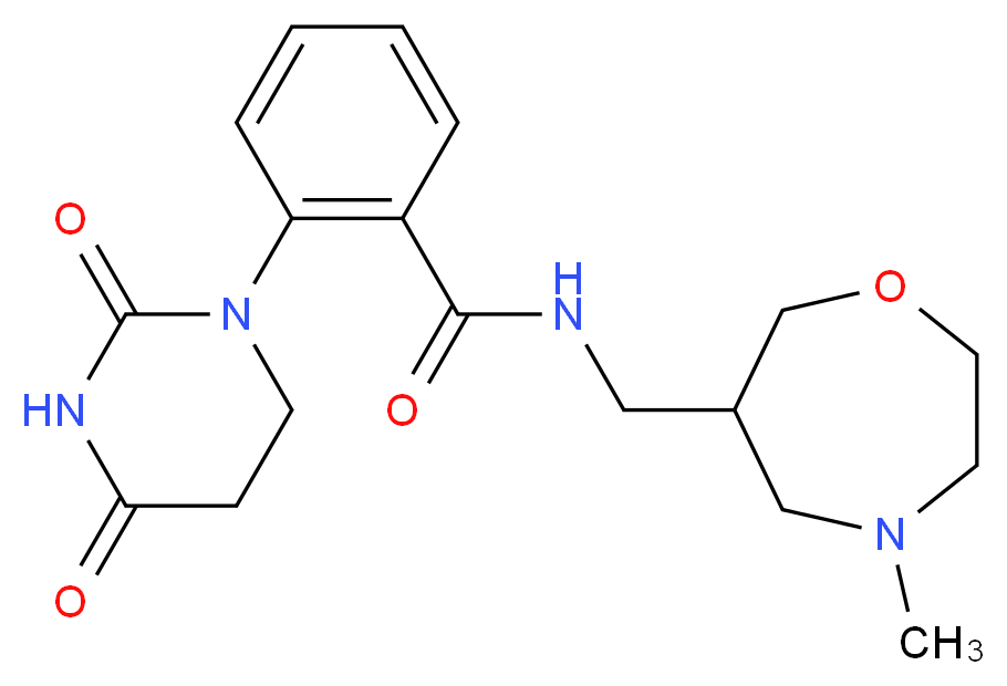2-(2,4-dioxotetrahydropyrimidin-1(2H)-yl)-N-[(4-methyl-1,4-oxazepan-6-yl)methyl]benzamide_分子结构_CAS_)