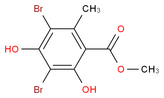 methyl 3,5-dibromo-4,6-dihydroxy-2-methylbenzoate_分子结构_CAS_715-33-3