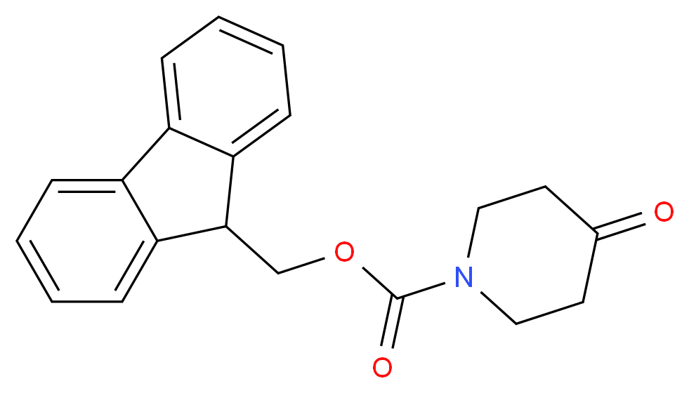 9H-fluoren-9-ylmethyl 4-oxopiperidine-1-carboxylate_分子结构_CAS_204376-55-6