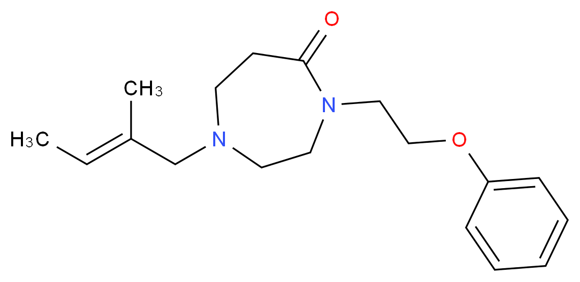 1-[(2E)-2-methyl-2-buten-1-yl]-4-(2-phenoxyethyl)-1,4-diazepan-5-one_分子结构_CAS_)