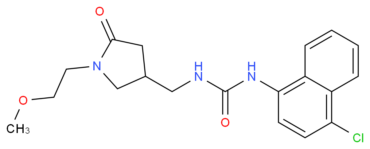 N-(4-chloro-1-naphthyl)-N'-{[1-(2-methoxyethyl)-5-oxopyrrolidin-3-yl]methyl}urea_分子结构_CAS_)