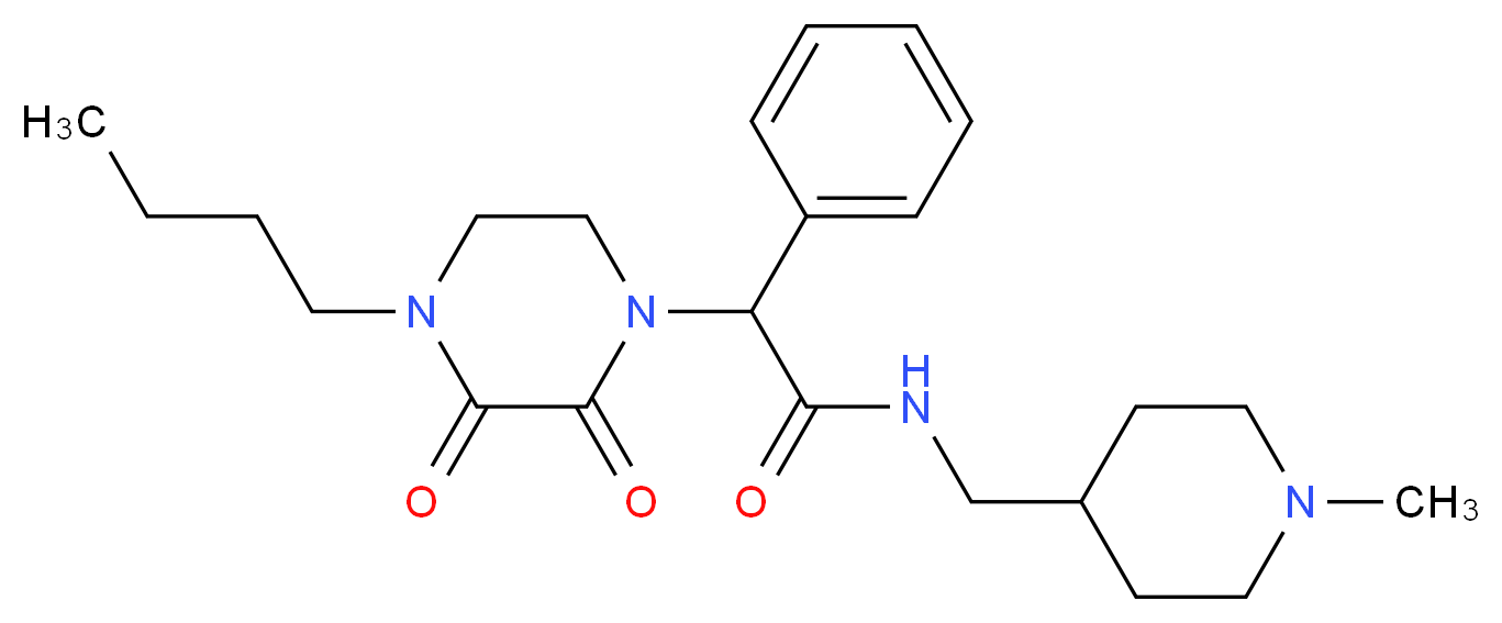 2-(4-butyl-2,3-dioxopiperazin-1-yl)-N-[(1-methylpiperidin-4-yl)methyl]-2-phenylacetamide_分子结构_CAS_)