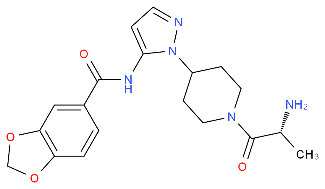 N-[1-(1-D-alanylpiperidin-4-yl)-1H-pyrazol-5-yl]-1,3-benzodioxole-5-carboxamide_分子结构_CAS_)