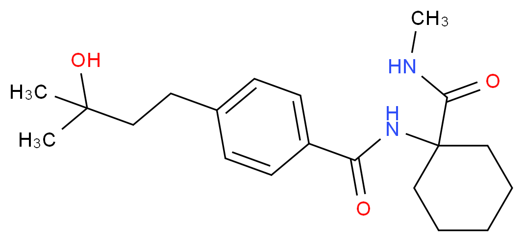 4-(3-hydroxy-3-methylbutyl)-N-{1-[(methylamino)carbonyl]cyclohexyl}benzamide_分子结构_CAS_)