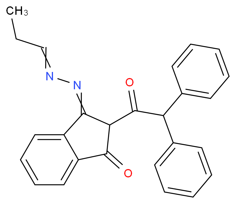 2-(2,2-diphenylacetyl)-3-(2-propylidenehydrazin-1-ylidene)-2,3-dihydro-1H-inden-1-one_分子结构_CAS_1119449-20-5