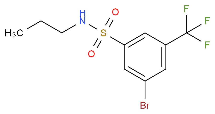 3-bromo-N-propyl-5-(trifluoromethyl)benzene-1-sulfonamide_分子结构_CAS_951884-67-6