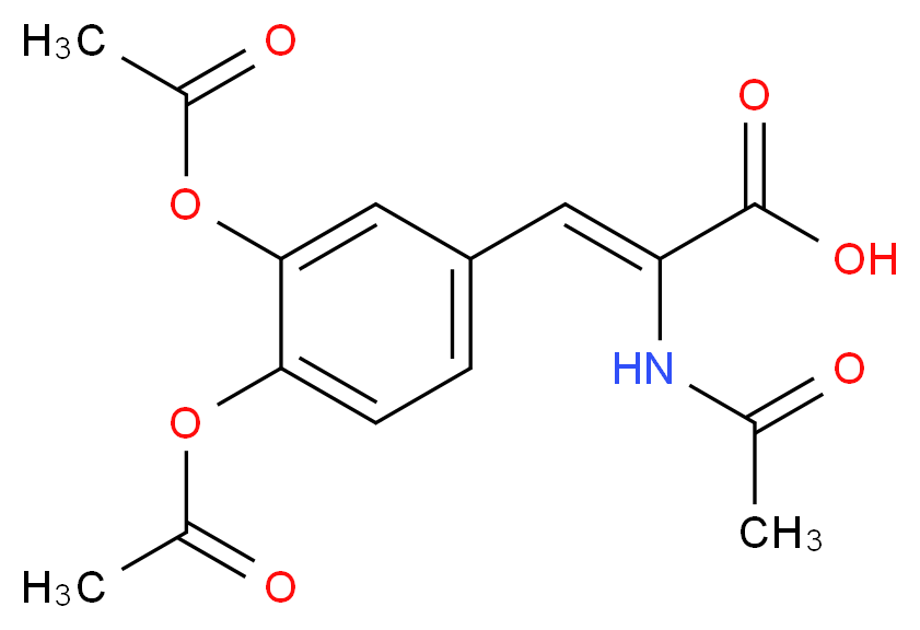 (2Z)-3-[3,4-bis(acetyloxy)phenyl]-2-acetamidoprop-2-enoic acid_分子结构_CAS_65329-03-5