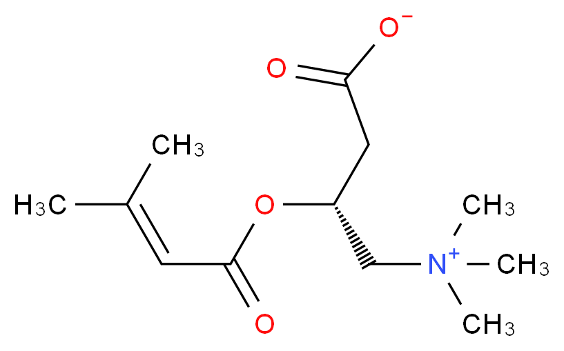 (3R)-3-[(3-methylbut-2-enoyl)oxy]-4-(trimethylazaniumyl)butanoate_分子结构_CAS_64656-41-3
