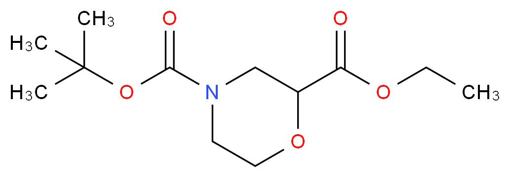 Ethyl 4-Boc-2-morpholinecarboxylate_分子结构_CAS_768371-16-0)