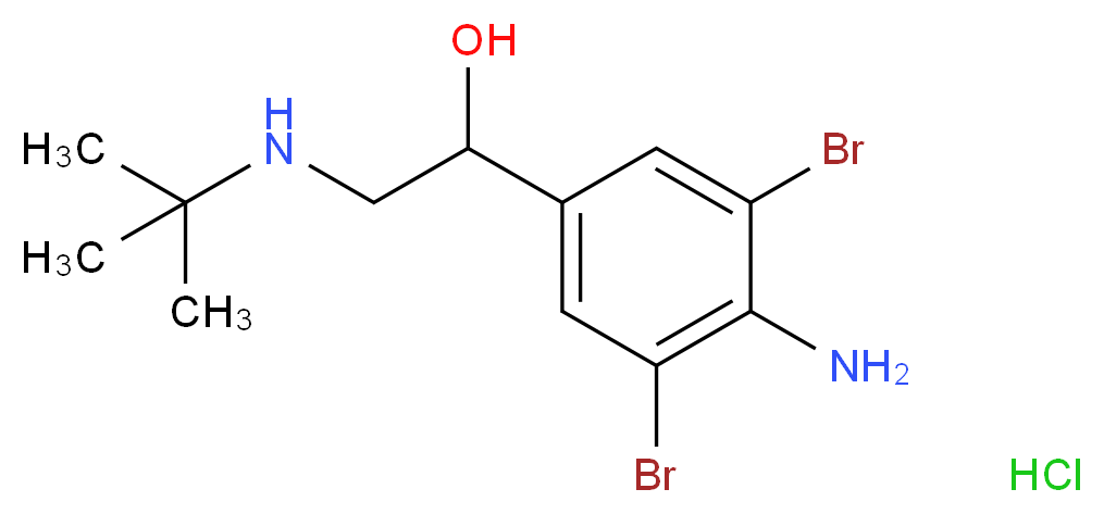 1-(4-amino-3,5-dibromophenyl)-2-(tert-butylamino)ethan-1-ol hydrochloride_分子结构_CAS_21912-49-2