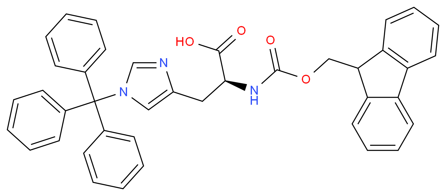 (2S)-2-{[(9H-fluoren-9-ylmethoxy)carbonyl]amino}-3-[1-(triphenylmethyl)-1H-imidazol-4-yl]propanoic acid_分子结构_CAS_109425-51-6