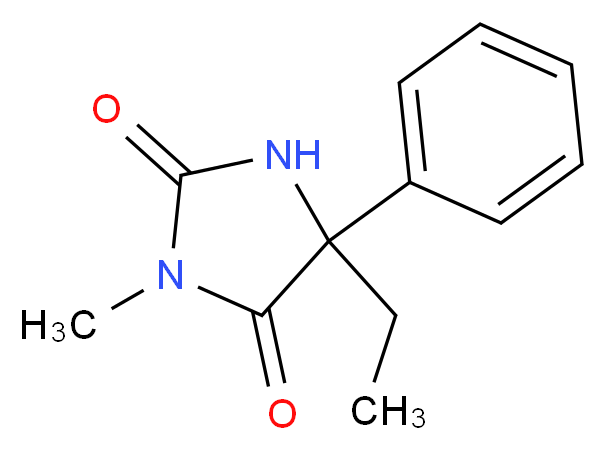 5-ethyl-3-methyl-5-phenylimidazolidine-2,4-dione_分子结构_CAS_50-12-4