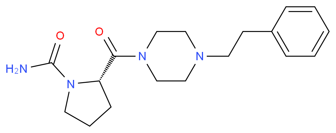 (2S)-2-{[4-(2-phenylethyl)piperazin-1-yl]carbonyl}pyrrolidine-1-carboxamide_分子结构_CAS_)