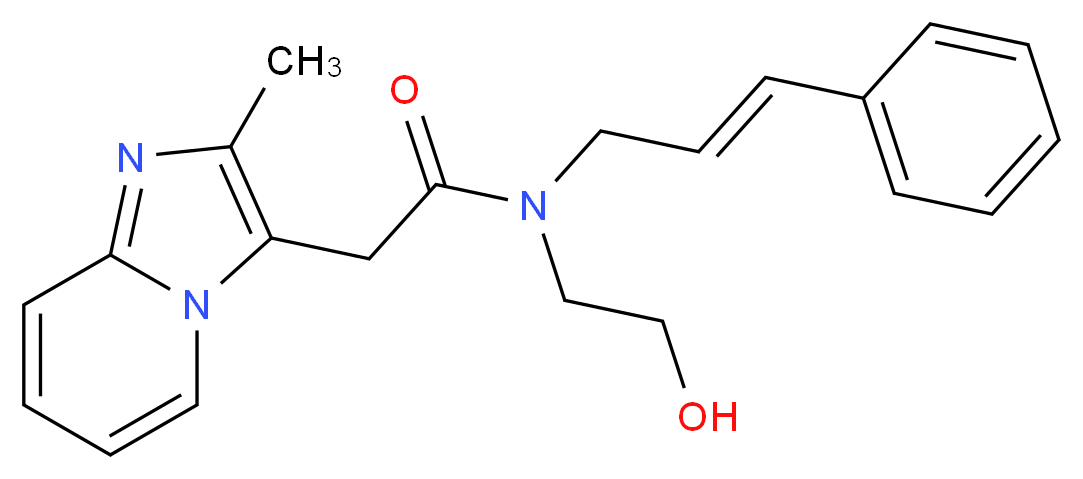 N-(2-hydroxyethyl)-2-(2-methylimidazo[1,2-a]pyridin-3-yl)-N-[(2E)-3-phenylprop-2-en-1-yl]acetamide_分子结构_CAS_)