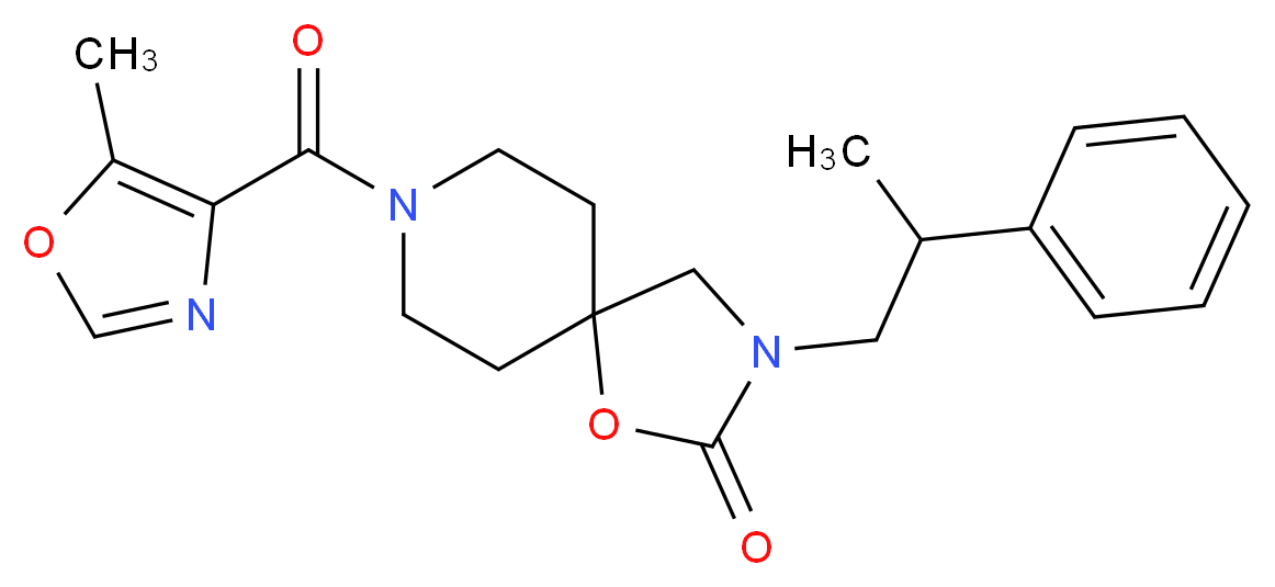 8-[(5-methyl-1,3-oxazol-4-yl)carbonyl]-3-(2-phenylpropyl)-1-oxa-3,8-diazaspiro[4.5]decan-2-one_分子结构_CAS_)